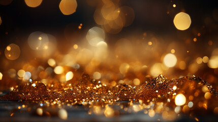 Gold Luxury abstract glitter bokeh background.