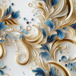 gold Luxury paisley, white background, vector graphic