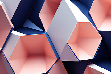 Wall Mural - Abstract 3d render minimalist geometric design background.