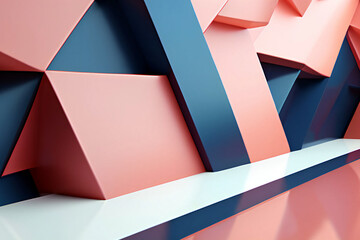 Wall Mural - Abstract 3d render minimalist geometric design background.