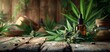 Cannabis-Infused CBD Oil Amidst a Vibrant Display of Marijuana Plants Generative AI