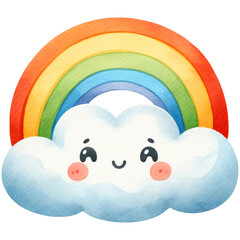 Sticker - cute rainbow and cloud