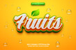Orange Fruits green nature 3d logo template editable text effect style