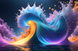 Abstract wavy background with swirling patterns of wave