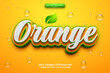 Fresh Orange green nature 3d logo template editable text effect style