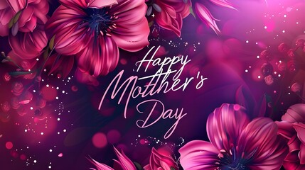 A modern illustration of a happy mother's day, with paper flowers and letteron. The illustration can be used in the newsletter, brochures, postcards, tickets, advertisements, banners ai generated 