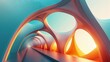 Abstract Architectural Elements: A 3D vector illustration of a series of arches intersecting at various angles