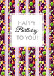 Sweet candies, Happy Birtday greeting card, Hand drawn watercolor illustration