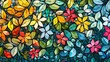 Mosaic Patterns: A vector graphic of a mosaic pattern inspired by nature