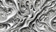 naturally dynamic moving waves of gray tones isolated with drops and splashes swirled full of liveliness and activity, template and backgrounds for bright design liquid silver metal