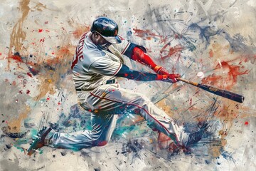 Wall Mural - Abstract baseball player