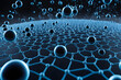 Future of technology with nanotechnology backdrop, featuring intricate molecule .3D illustration in medical research and biochemical, ideal for banners, web design, and futuristic templates.