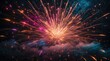 A colorful fireworks is lit up in the sky. AI.