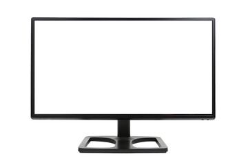 Monitor screen with empty displays isolated background, flat view of computer screen, electronic device for showing detail.