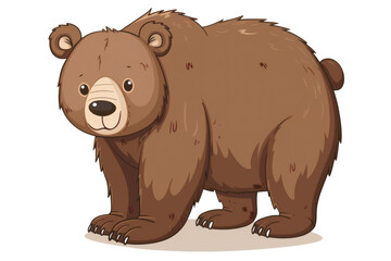 Wall Mural - brown bear cartoon clipart illustration, isolated on white or transparent png