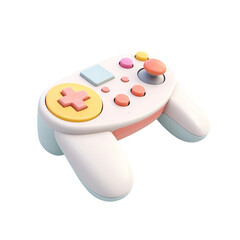 Sticker - Video game joystick, 3D style, isolated on blank background.