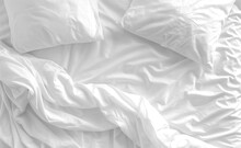 White Bedding Sheets And Pillow.