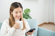 © Shisu_ka - woman using smartphone for online shopping at home. stay home, technology, electronic commerce, internet, market place, final or summer or big sale, payment, discount for credit, offer, Low price