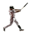 Baseball Player Bat Swing Isolated on Transparent Background
