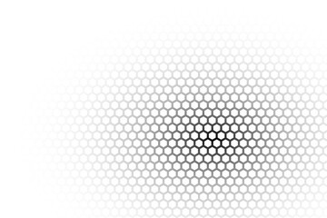 Poster - Abstract background consisting of hexagonal shapes with vanishing effect and transparency. Background with transparency effect. Abstract disappearing background.