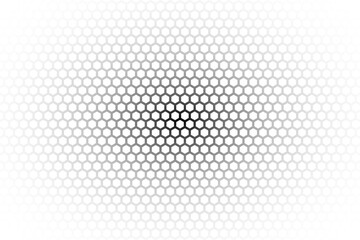 Poster - Abstract background consisting of hexagonal shapes with vanishing effect and transparency. Background with transparency effect. Abstract disappearing background.