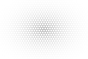 Poster - Abstract background consisting of hexagonal shapes with vanishing effect and transparency. Background with transparency effect. Abstract disappearing background.