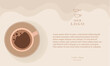 Web banner. Hand drawn illustration of Coffee. 