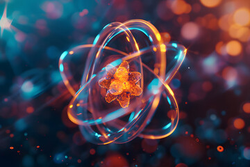 Wall Mural - Abstract background of atoms Chemical reactions of atoms from different concepts.