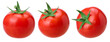 fresh red tomatoes isolated, macro tomato studio photo, transparent PNG, PNG format, collection, set