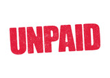 Fototapeta  - Vector illustration of the word Unpaid in red ink stamp