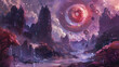 Fantastical Donut Planet in Purple Hues