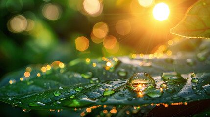 Poster - photorealistic macro photo of a clean drop 