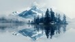 AI generated illustration of A serene lake nestled amidst lush green trees