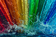 Rainbow explosion celebrates diversity. Vibrant colors burst with meaning.