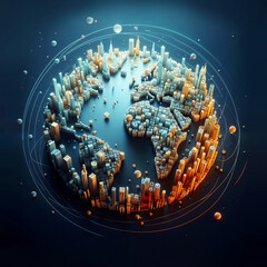 Poster - abstract city globe