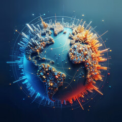 Wall Mural - abstract city globe