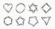 Set of tattoo style impossible shapes with stippled gradient. Vector illustration.