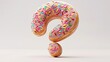© Mark - A glazed donut font with colorful sugar sprinkles. An isolated 3D question mark symbol font.