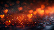 abstract panoramic background with hearts