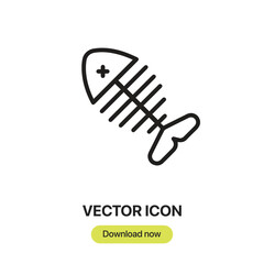 Aufkleber - Fishbones icon vector. Linear-style sign for mobile concept and web design. Fishbones symbol illustration. Pixel vector graphics - Vector.	
