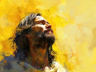 Wall Mural - paint of Jesus , portrait