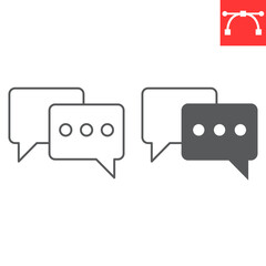 Poster - Live chat line and glyph icon, e-commerce and marketing, chatting vector icon, vector graphics, editable stroke outline sign, eps 10.