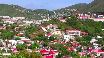 Poster - Beautiful panorama of St Thomas on a sunny day, US Virgin Islands