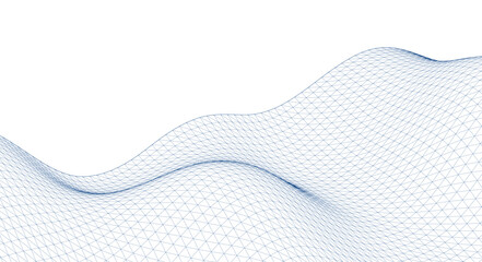 Wall Mural -  abstract geometric surface wave 3d