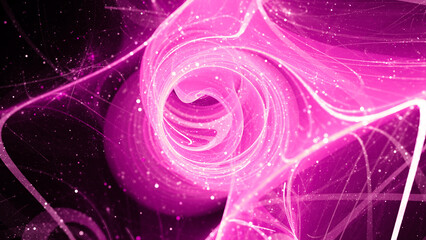 Wall Mural - Pink glowing multidimensional quantum force field with elementary particles