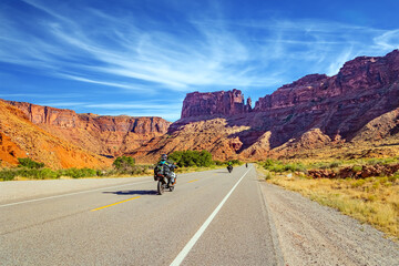 Wall Mural - Motorcyclists on the roads