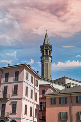 Wall Mural - Lecco village, Como lake in Italy, typical houses in the historic center
