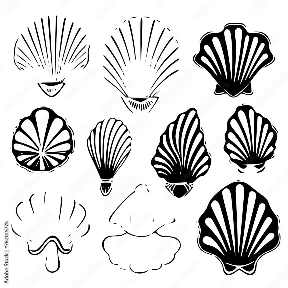 Seashell Vector Svg Seashells svg, Seashell svg file, Ocean svg, Marine, Clipart, Seashell ...