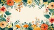 Floral Borders: A vector illustration of a decorative border made of colorful flowers and foliage
