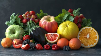 Poster - Fruits and Vegetables: High-quality images of fresh produce are essential for a wide range of applications.